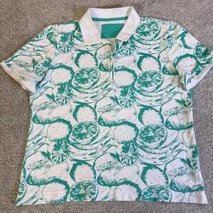 Island Caribbean Vibe Surf Teal Polo Shirt Men's Medium